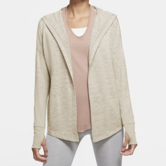 Nike Swoosh Tan Yoga Running Cardigan 